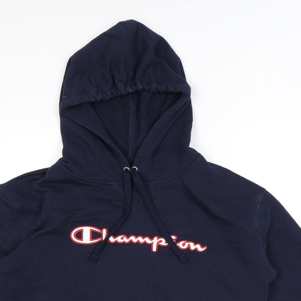 Champion Mens Blue Cotton Pullover Hoodie Size M