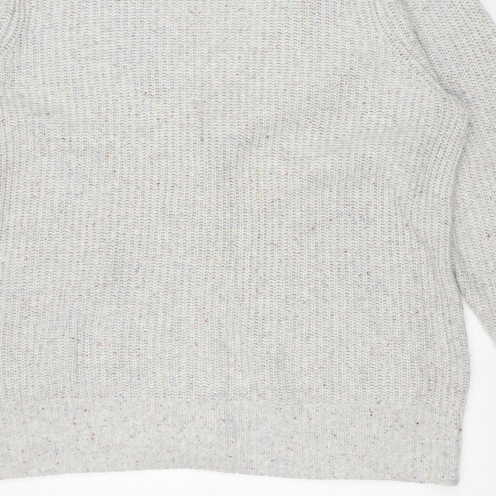 Marks and Spencer Womens Grey V-Neck Cotton Cardigan Jumper Size XL