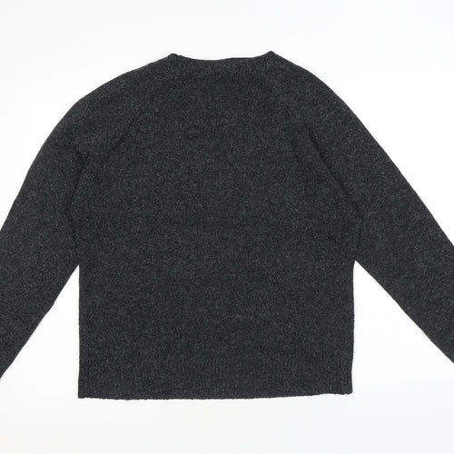 VERO MODA Womens Grey Round Neck Polyester Pullover Jumper Size M
