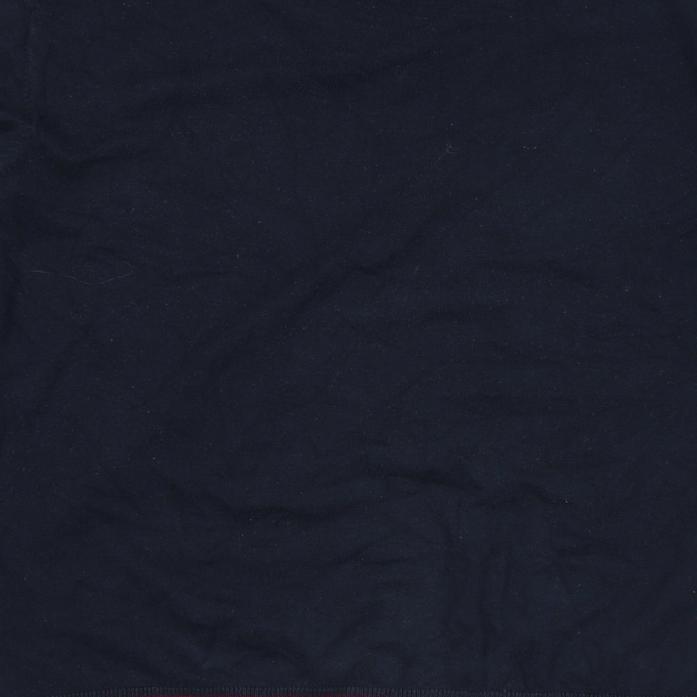 M&Co Womens Blue V-Neck Cotton Pullover Jumper Size L