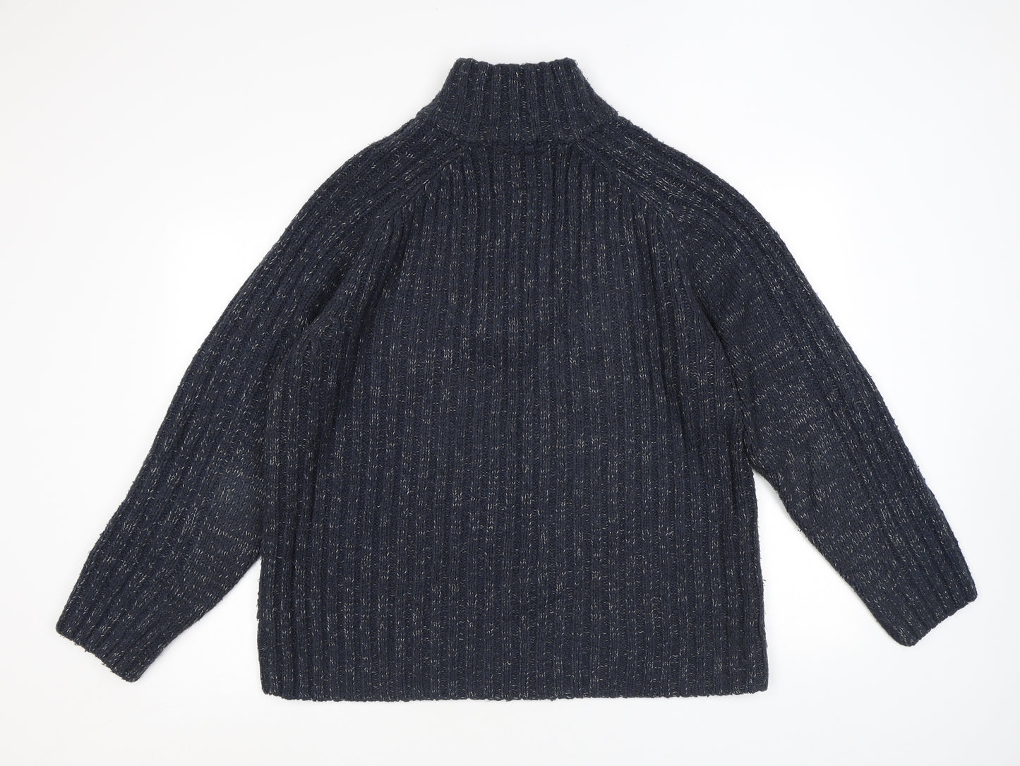 Stonebay Mens Blue Acrylic Henley Sweatshirt Size L