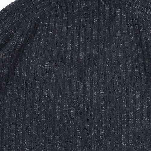 Stonebay Mens Blue Acrylic Henley Sweatshirt Size L