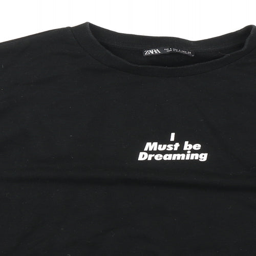 Zara Womens Black Cotton Pullover Sweatshirt Size S Pullover - I must be dreaming