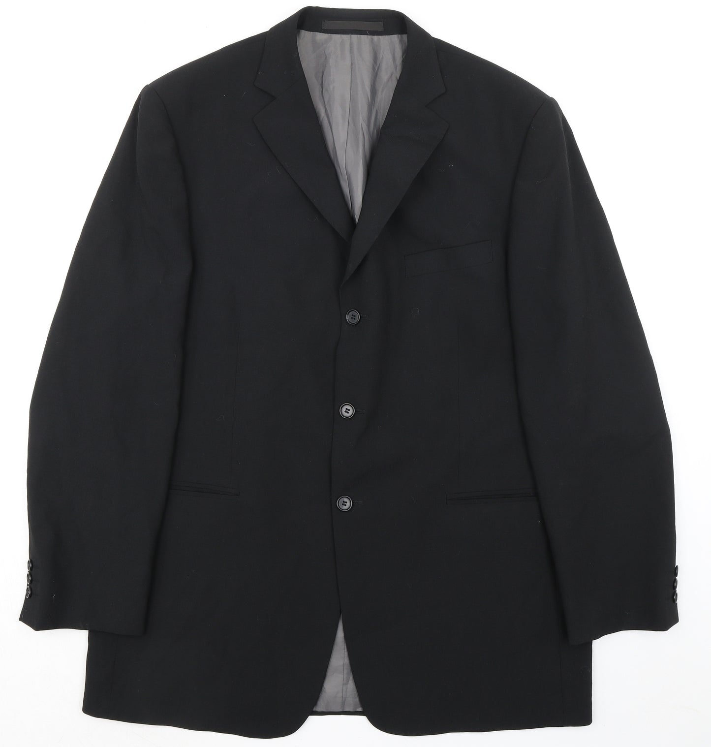Marks and Spencer Mens Black Polyester Jacket Suit Jacket Size 44 Regular