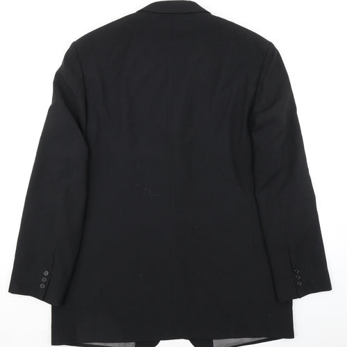 Marks and Spencer Mens Black Polyester Jacket Suit Jacket Size 44 Regular
