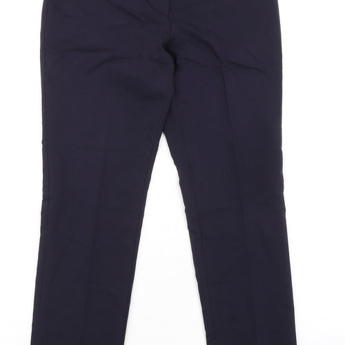 H&M Womens Blue Cotton Dress Pants Trousers Size 4 L28 in Regular Zip