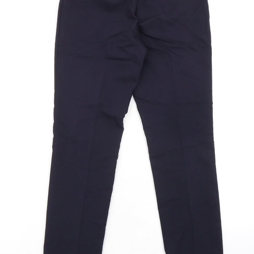 H&M Womens Blue Cotton Dress Pants Trousers Size 4 L28 in Regular Zip