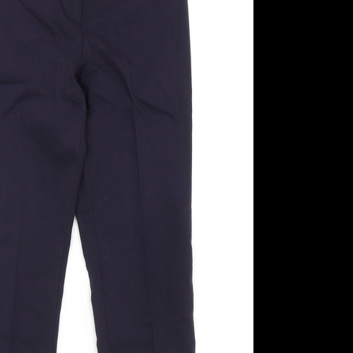 H&M Womens Blue Cotton Dress Pants Trousers Size 4 L28 in Regular Zip