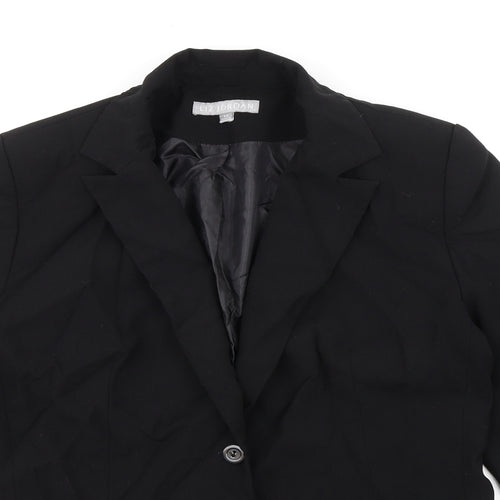 Liz Jordan Womens Black Jacket Blazer Size 10 Button