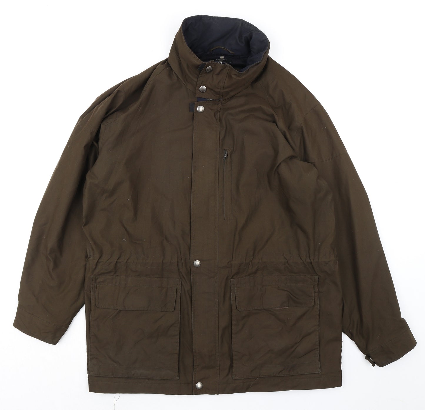 Claiborne Mens Brown Rain Coat Coat Size L Zip