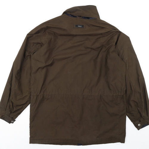 Claiborne Mens Brown Rain Coat Coat Size L Zip