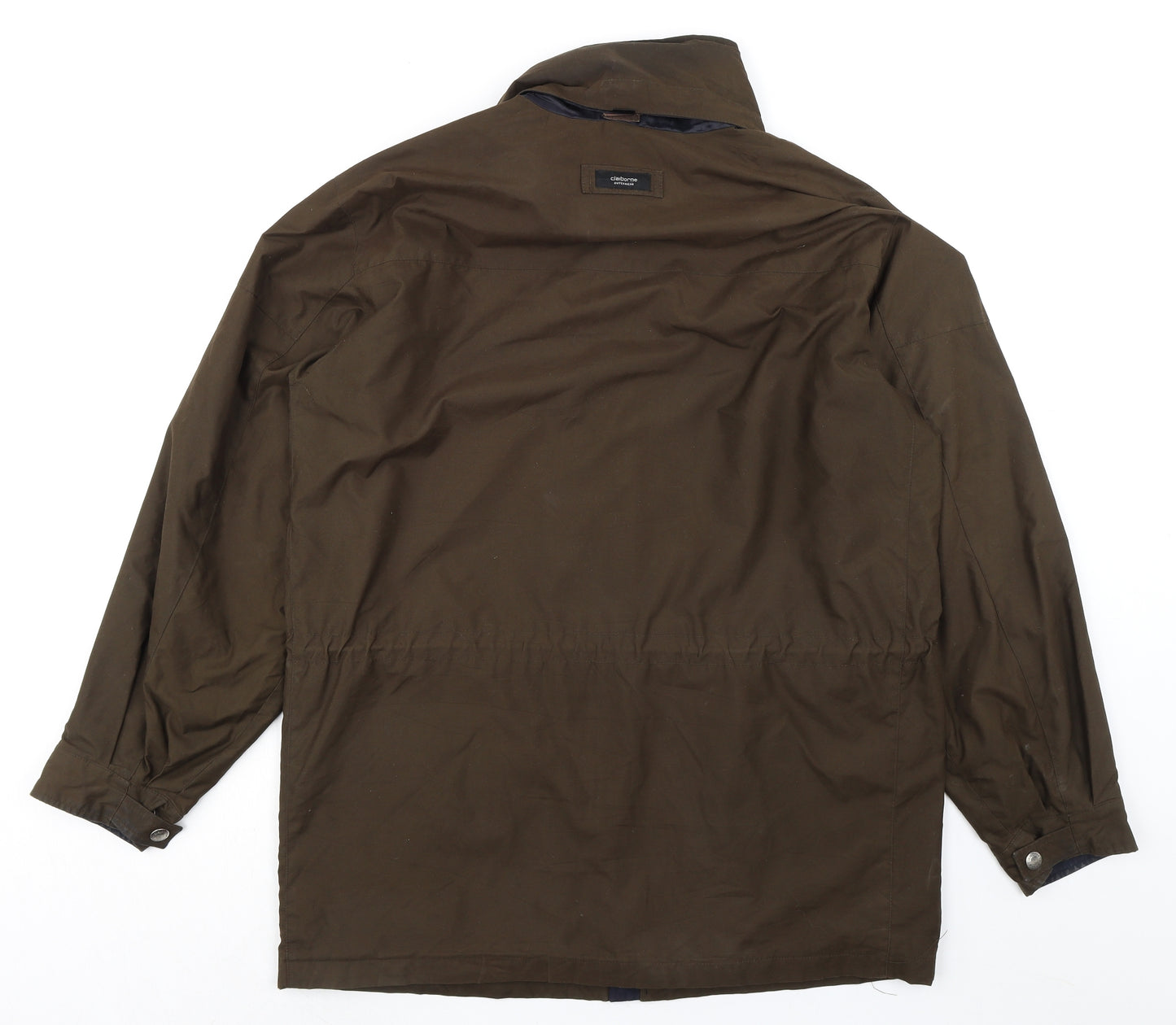 Claiborne Mens Brown Rain Coat Coat Size L Zip