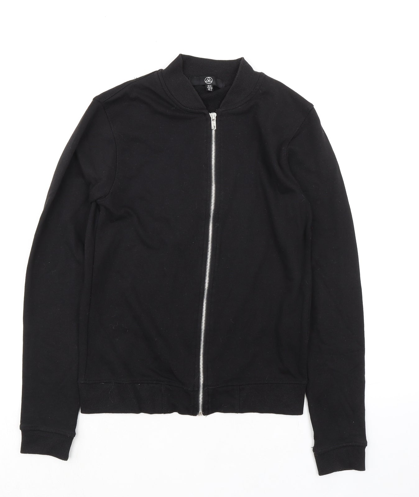 Missguided Womens Black Polyester Full Zip Sweatshirt Size 6 Zip