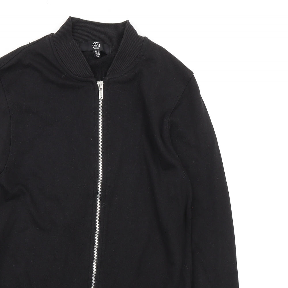 Missguided Womens Black Polyester Full Zip Sweatshirt Size 6 Zip