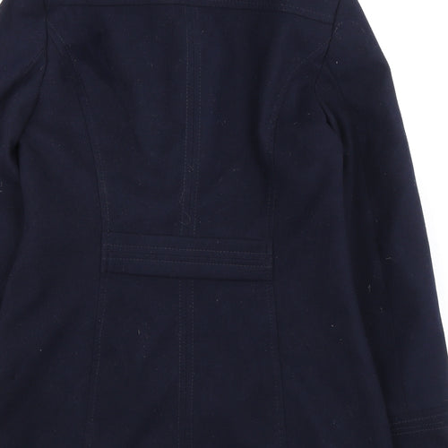 BHS Womens Blue Pea Coat Coat Size 10 Button
