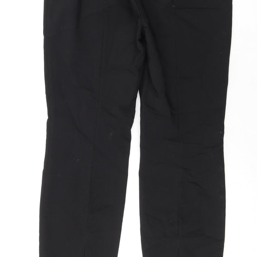 H&M Womens Black Cotton Dress Pants Trousers Size 12 L32 in Regular Zip