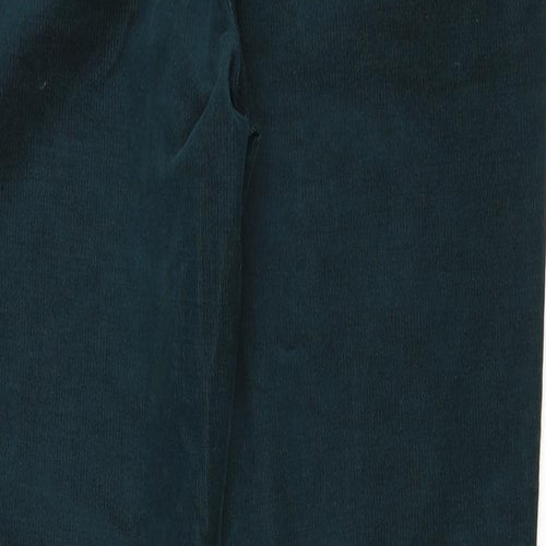 Per Una Womens Green Cotton Trousers Size 10 L30 in Regular Zip