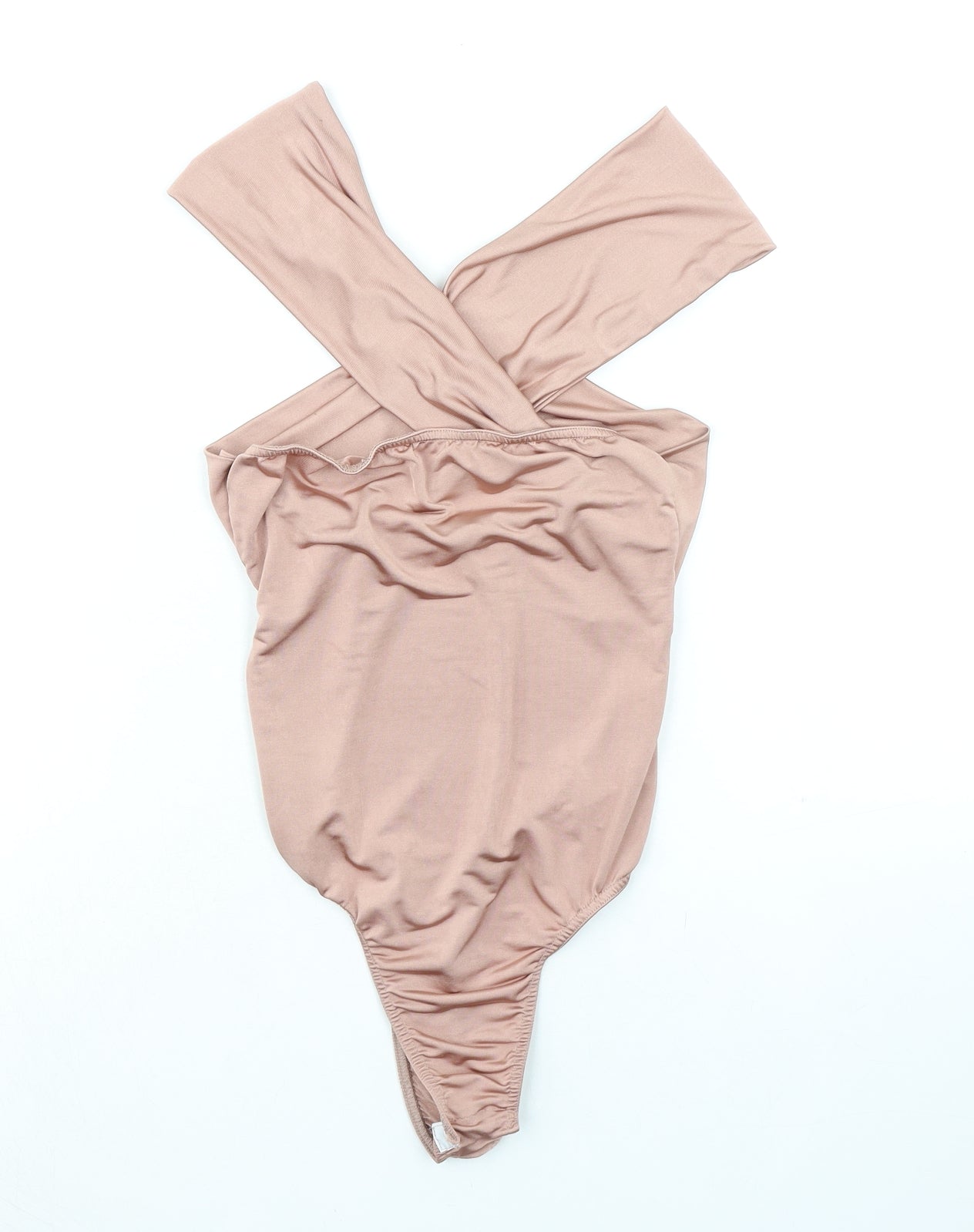 Missguided Womens Orange Polyester Bodysuit One-Piece Size 8 Snap