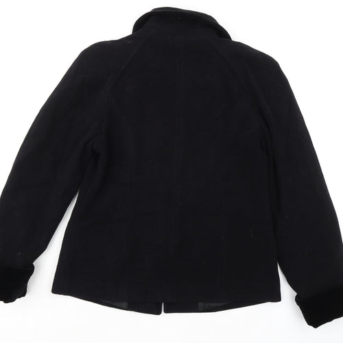 Gina Womens Black Jacket Size 12 Button