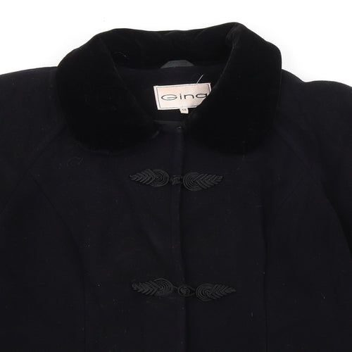 Gina Womens Black Jacket Size 12 Button