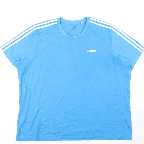 adidas Mens Blue Cotton T-Shirt Size 3XL Crew Neck