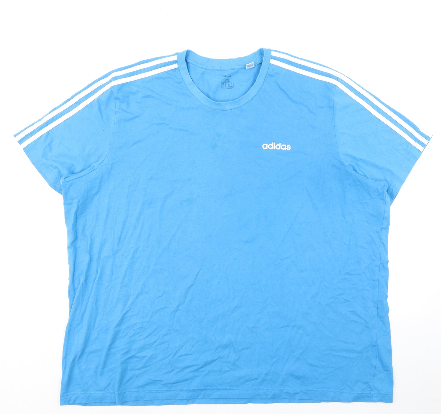 adidas Mens Blue Cotton T-Shirt Size 3XL Crew Neck