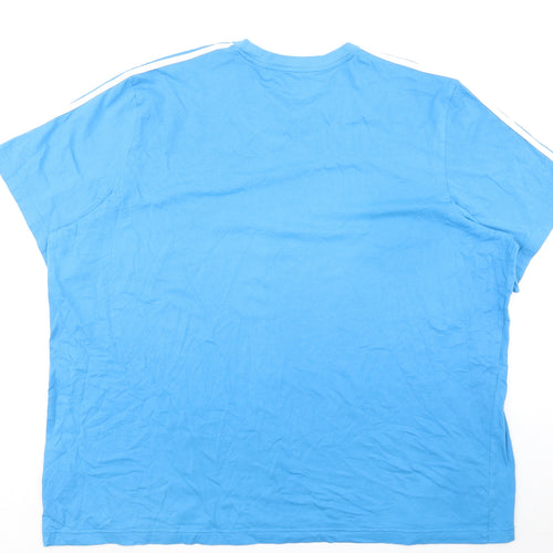 adidas Mens Blue Cotton T-Shirt Size 3XL Crew Neck