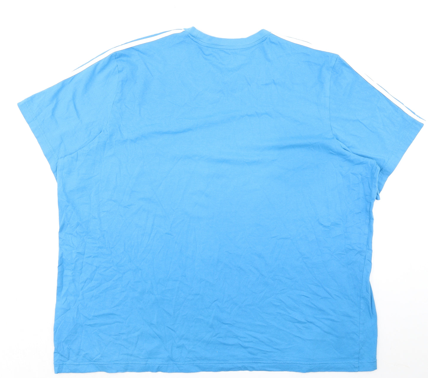 adidas Mens Blue Cotton T-Shirt Size 3XL Crew Neck
