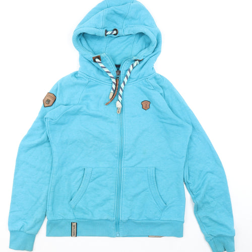 Naketano Womens Blue Cotton Full Zip Hoodie Size XL Zip