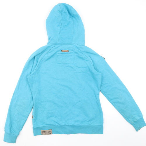 Naketano Womens Blue Cotton Full Zip Hoodie Size XL Zip