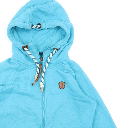 Naketano Womens Blue Cotton Full Zip Hoodie Size XL Zip