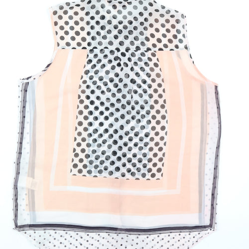 NEXT Womens Multicoloured Polka Dot Polyester Basic Blouse Size 8 Collared