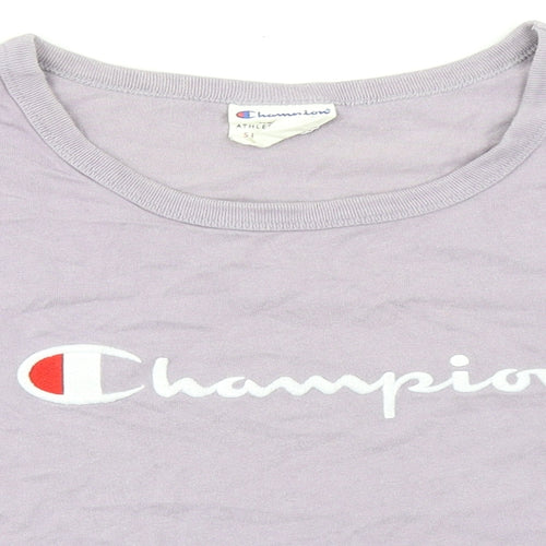 Champion Womens Purple 100% Cotton Basic T-Shirt Size S Round Neck