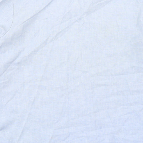 Marks and Spencer Womens Blue Polyester Basic Button-Up Size 10 Crew Neck