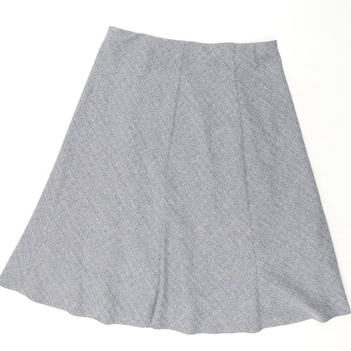 EWM Womens Grey Polyester Swing Skirt Size 16