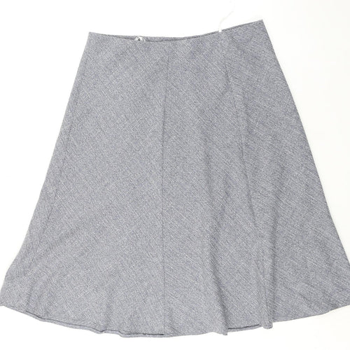 EWM Womens Grey Polyester Swing Skirt Size 16