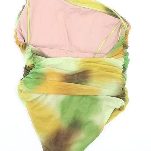 Zara Womens Multicoloured Geometric Polyester Bodysuit One-Piece Size M Pullover