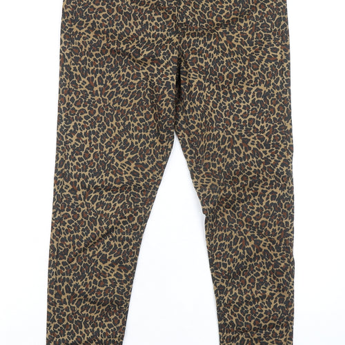 Marks and Spencer Womens Multicoloured Animal Print Cotton Jegging Leggings Size 12 L28 in - Leopard Print