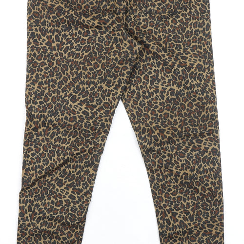Marks and Spencer Womens Multicoloured Animal Print Cotton Jegging Leggings Size 12 L28 in - Leopard Print