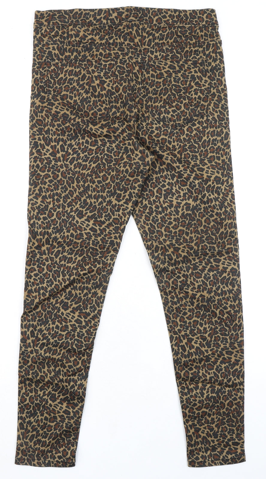 Marks and Spencer Womens Multicoloured Animal Print Cotton Jegging Leggings Size 12 L28 in - Leopard Print