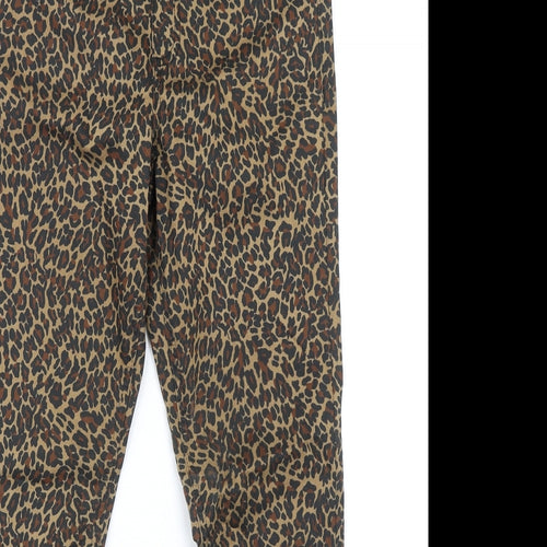 Marks and Spencer Womens Multicoloured Animal Print Cotton Jegging Leggings Size 12 L28 in - Leopard Print