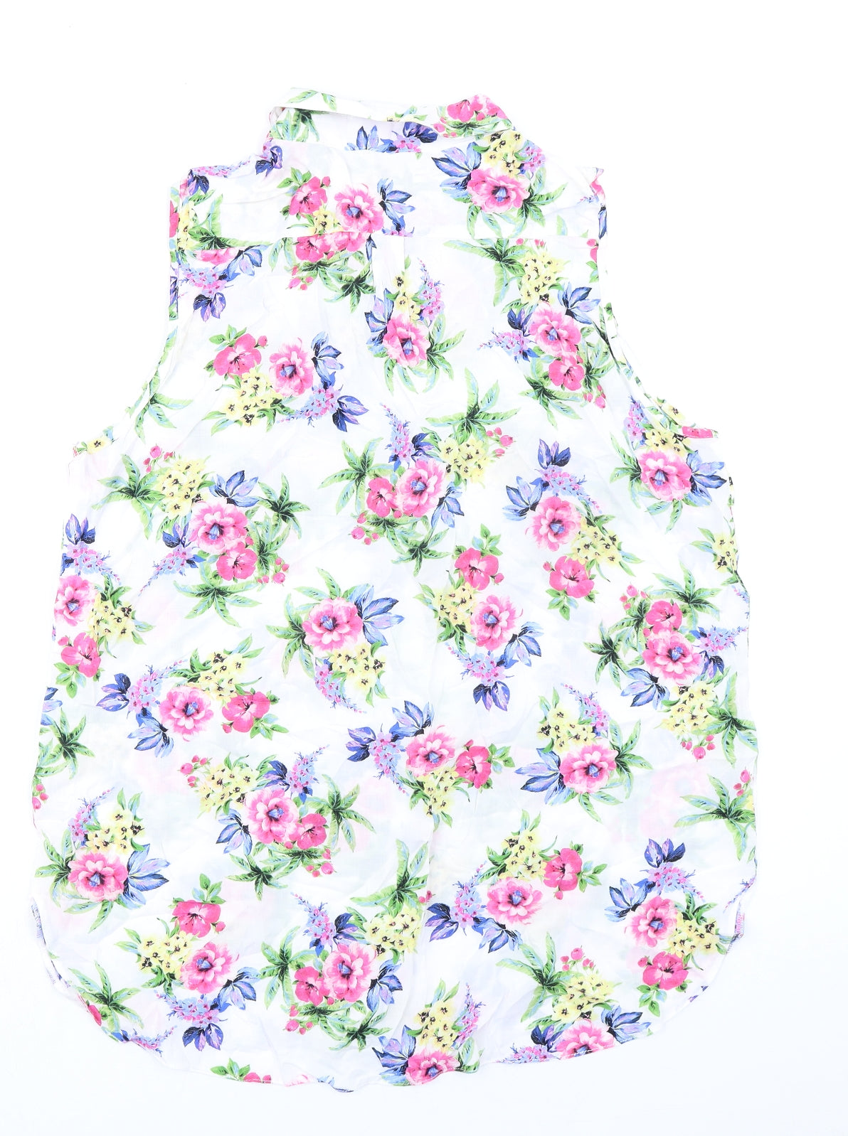 Dorothy Perkins Womens Multicoloured Floral Viscose Basic Blouse Size 16 Collared