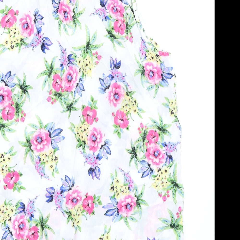 Dorothy Perkins Womens Multicoloured Floral Viscose Basic Blouse Size 16 Collared