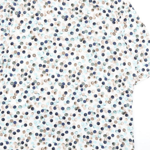 Eastex Womens Multicoloured Polka Dot Viscose Basic T-Shirt Size 10 Round Neck