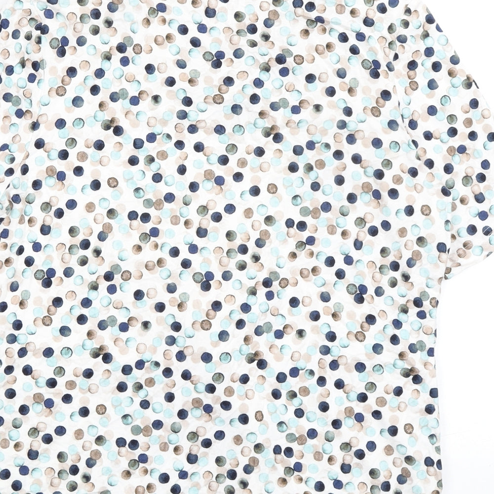 Eastex Womens Multicoloured Polka Dot Viscose Basic T-Shirt Size 10 Round Neck