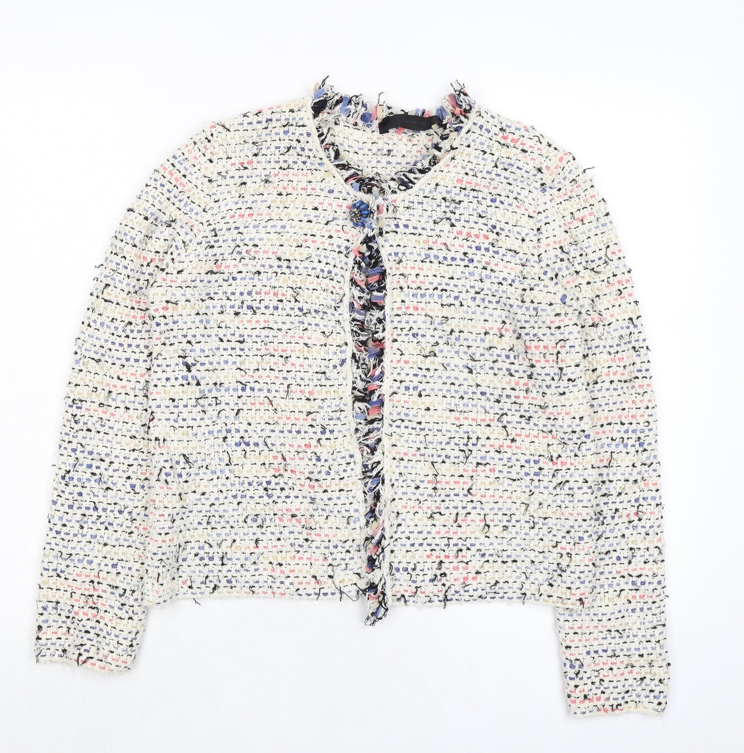Massimo Rebecchi Womens Multicoloured Round Neck Acrylic Cardigan Jumper Size M