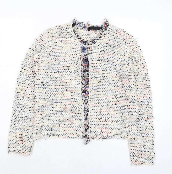 Massimo Rebecchi Womens Multicoloured Round Neck Acrylic Cardigan Jumper Size M