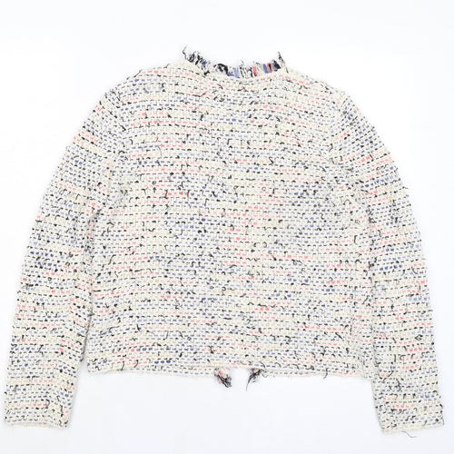 Massimo Rebecchi Womens Multicoloured Round Neck Acrylic Cardigan Jumper Size M