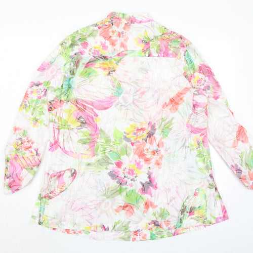 Rowlands Womens Multicoloured Floral Polyester Basic Button-Up Size 16 V-Neck