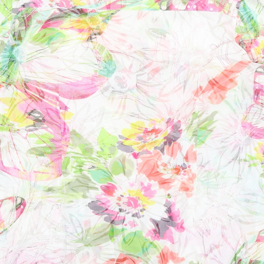 Rowlands Womens Multicoloured Floral Polyester Basic Button-Up Size 16 V-Neck